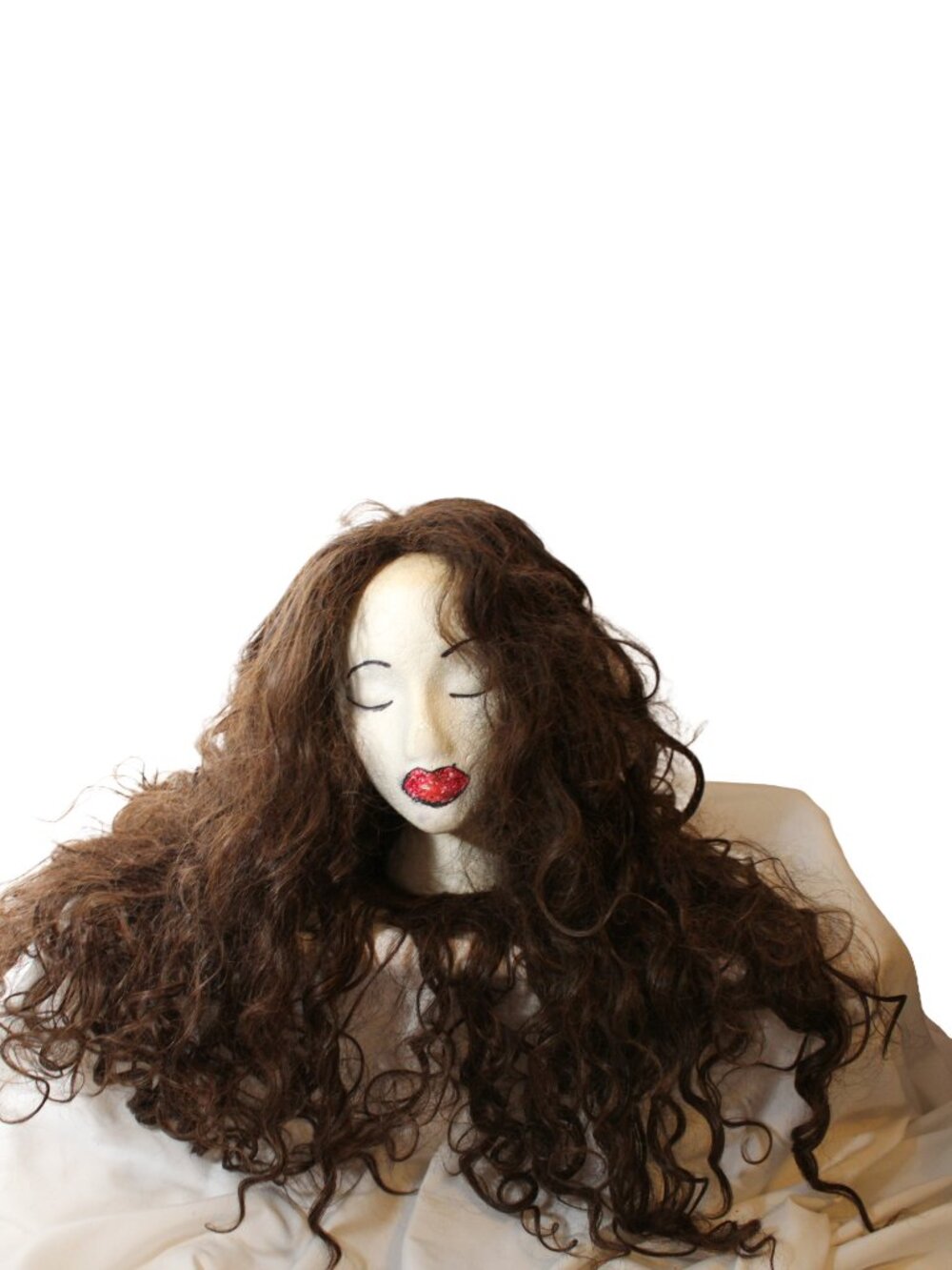 Long Brown Curly Costume Wig Cosplay OSFM